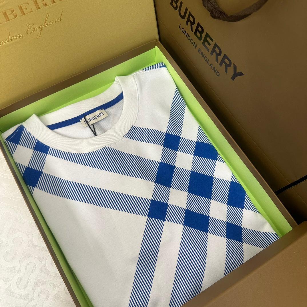 Burberry T-Shirt Without Collar 'Blue & White'