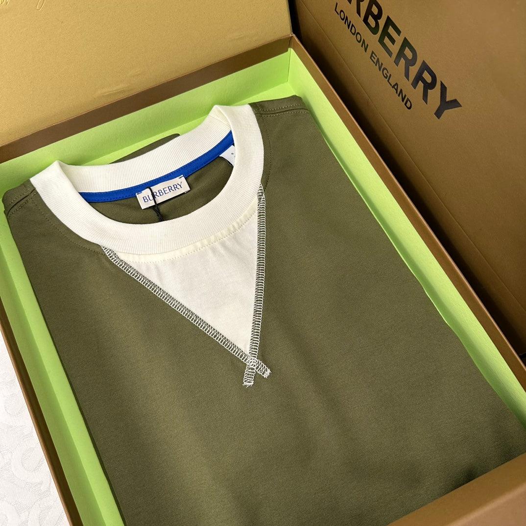 Burberry T-Shirt Without Collar 'Green & White'