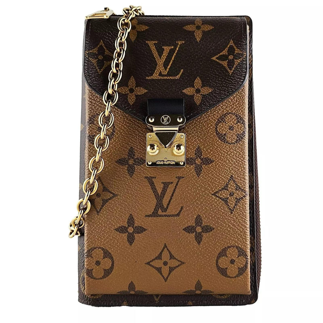 Louis Vuitton Vertical Zippy Metis Chain Wallet Reverse Monogram