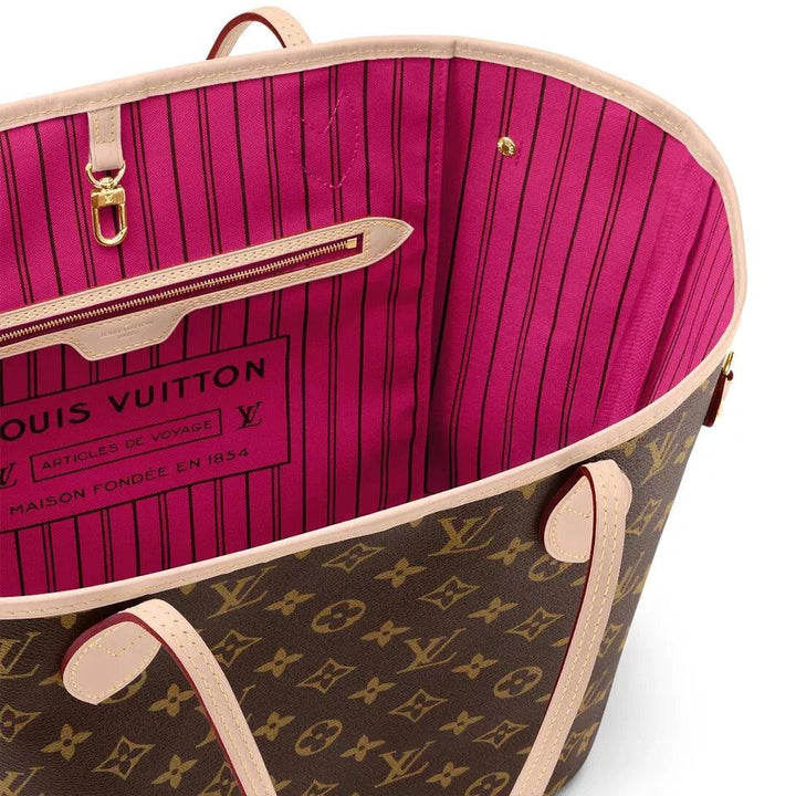 Louis Vuitton Neverfull MM Peony/Brown With Pouch