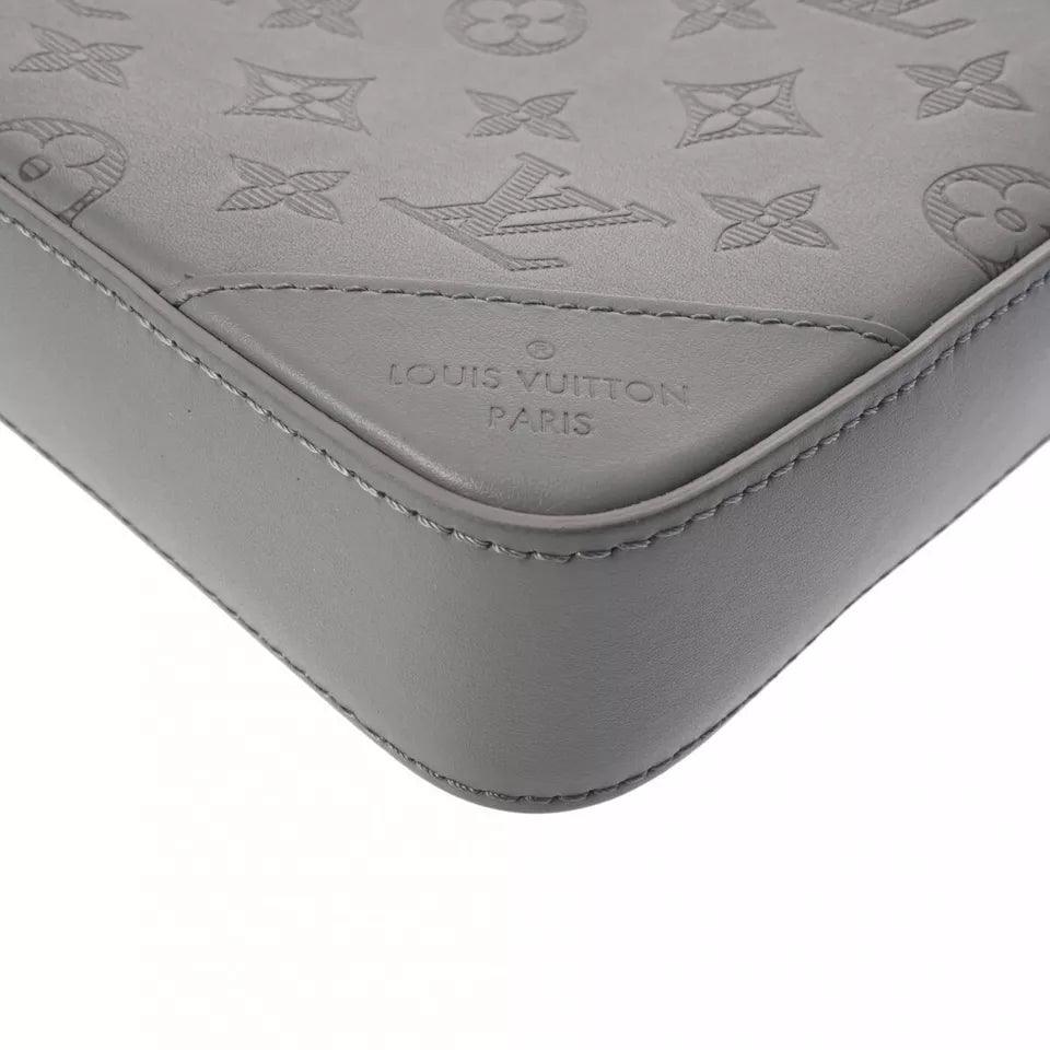 LOUIS VUITTON Monogram shadow Duo messenger Gray For Men