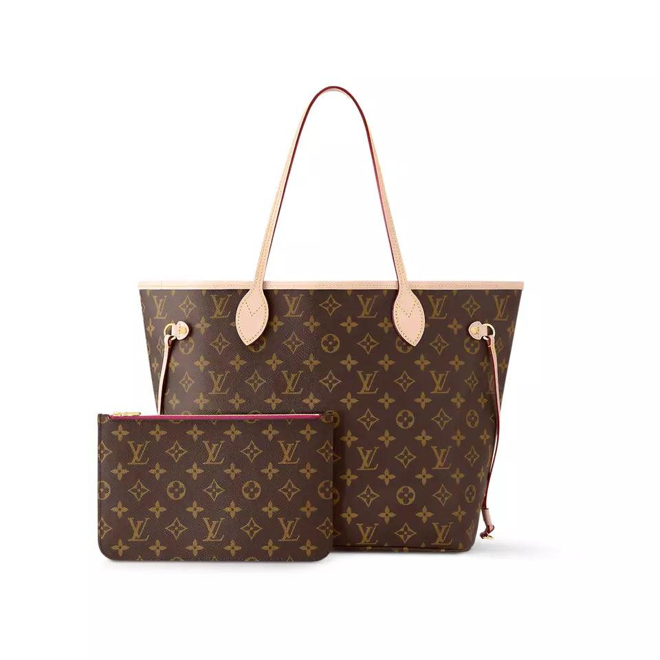 Louis Vuitton Neverfull MM Peony/Brown With Pouch